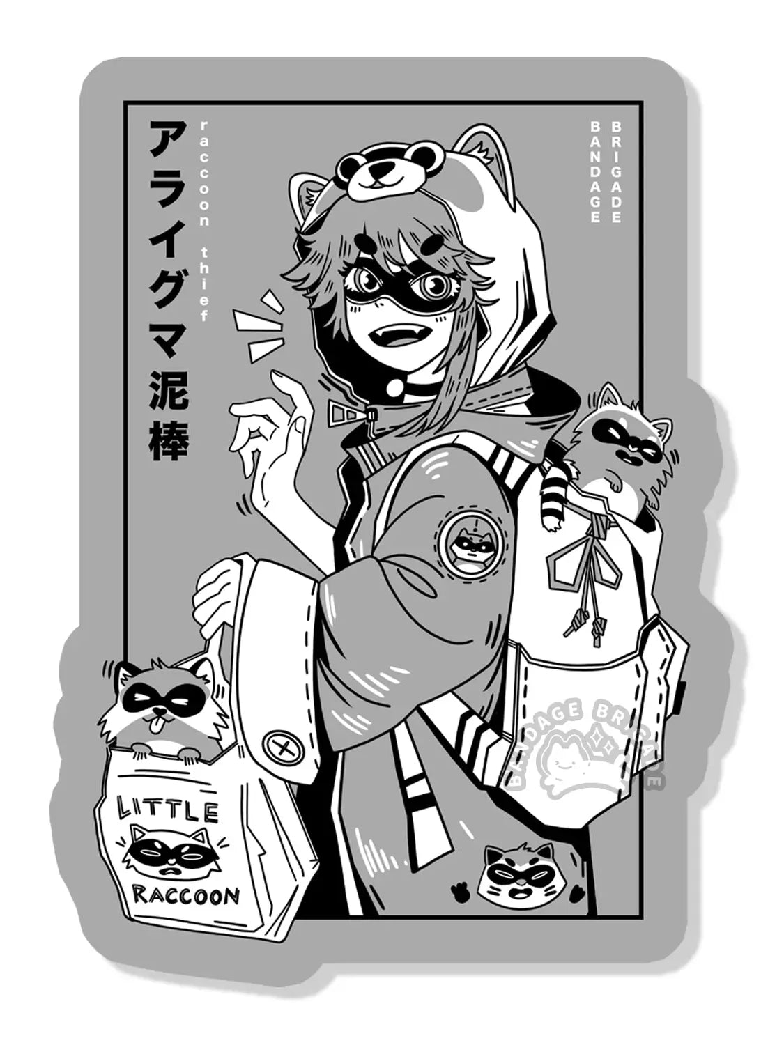 Bandage Brigade: Raccoon Girl Sticker