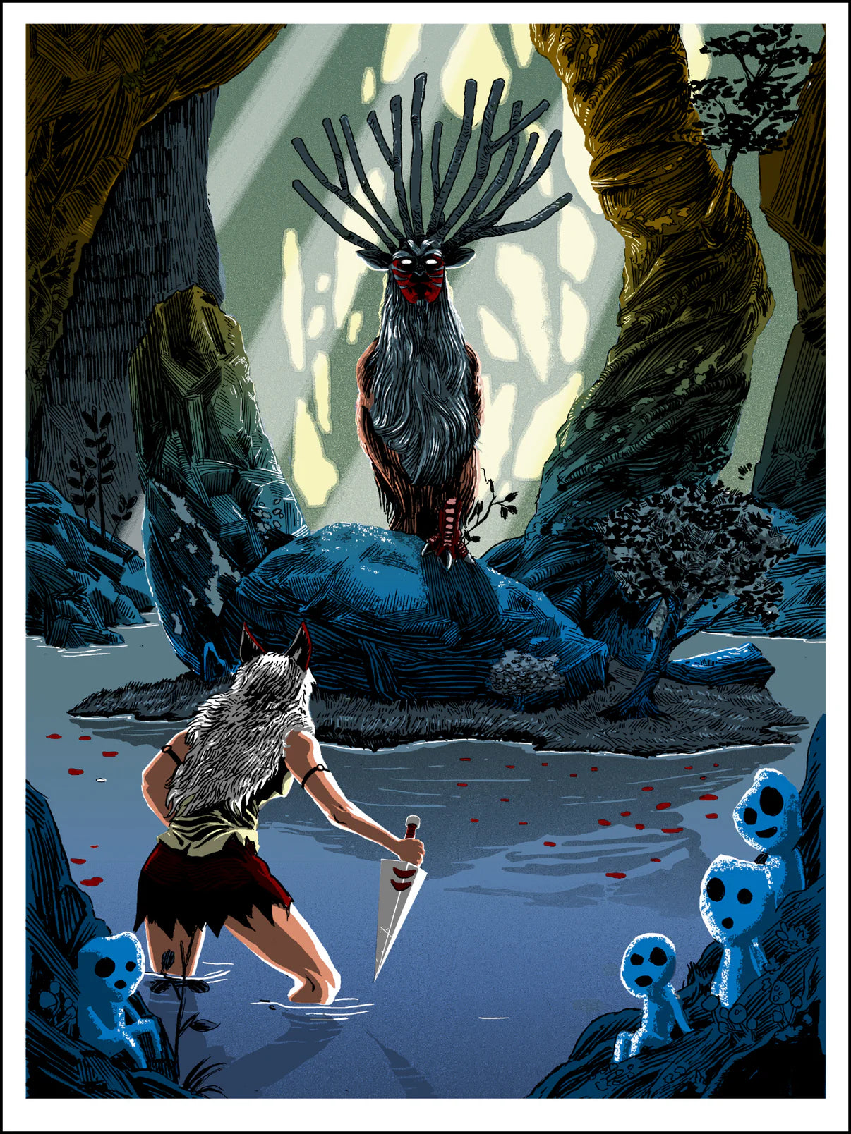 Tim Doyle: Miyazaki - Mononoke Art Print