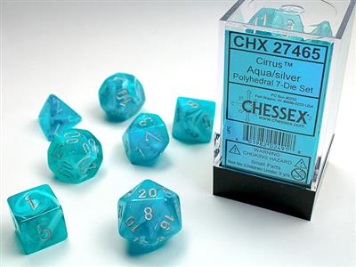 Cirrus Polyhedral Aqua/Silver 7-Die Set