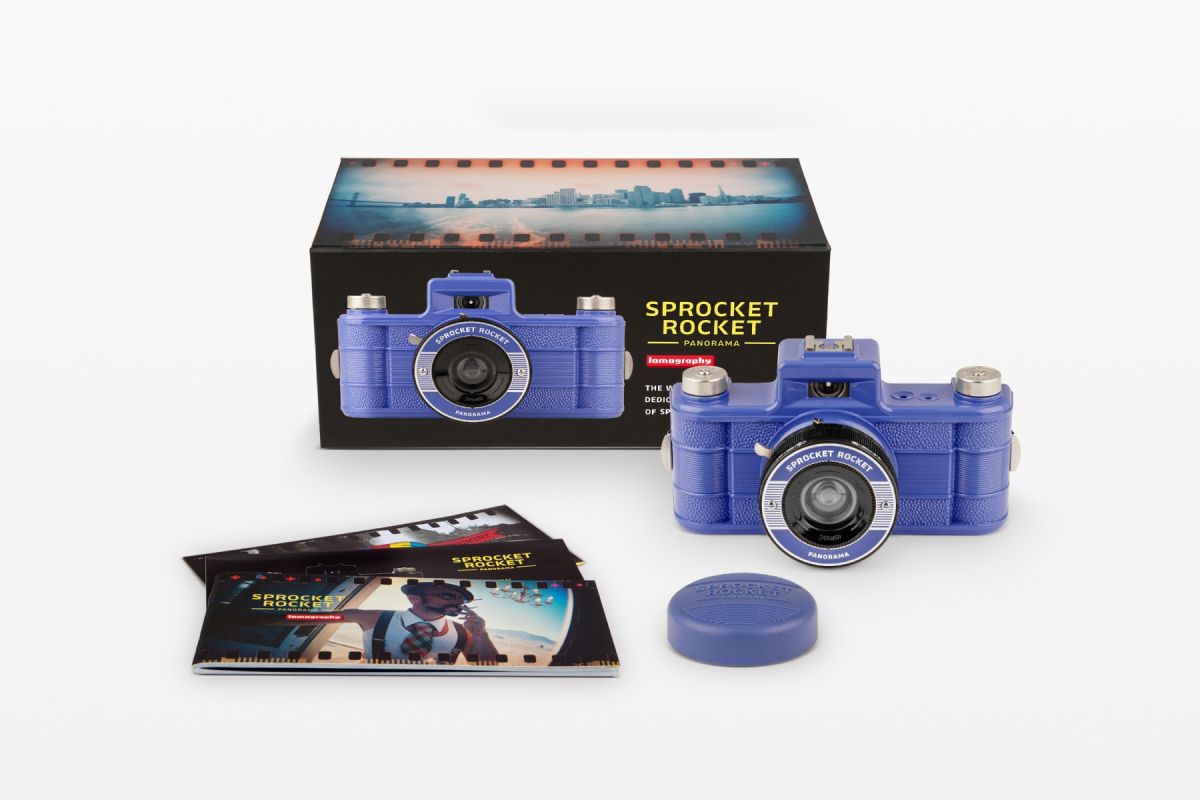 Sprocket Rocket Panoramic Baja Blue 35mm Camera