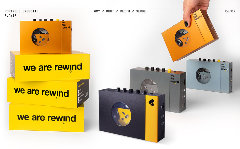 We Are Rewind: Black & Yellow Cassette Player • Amy