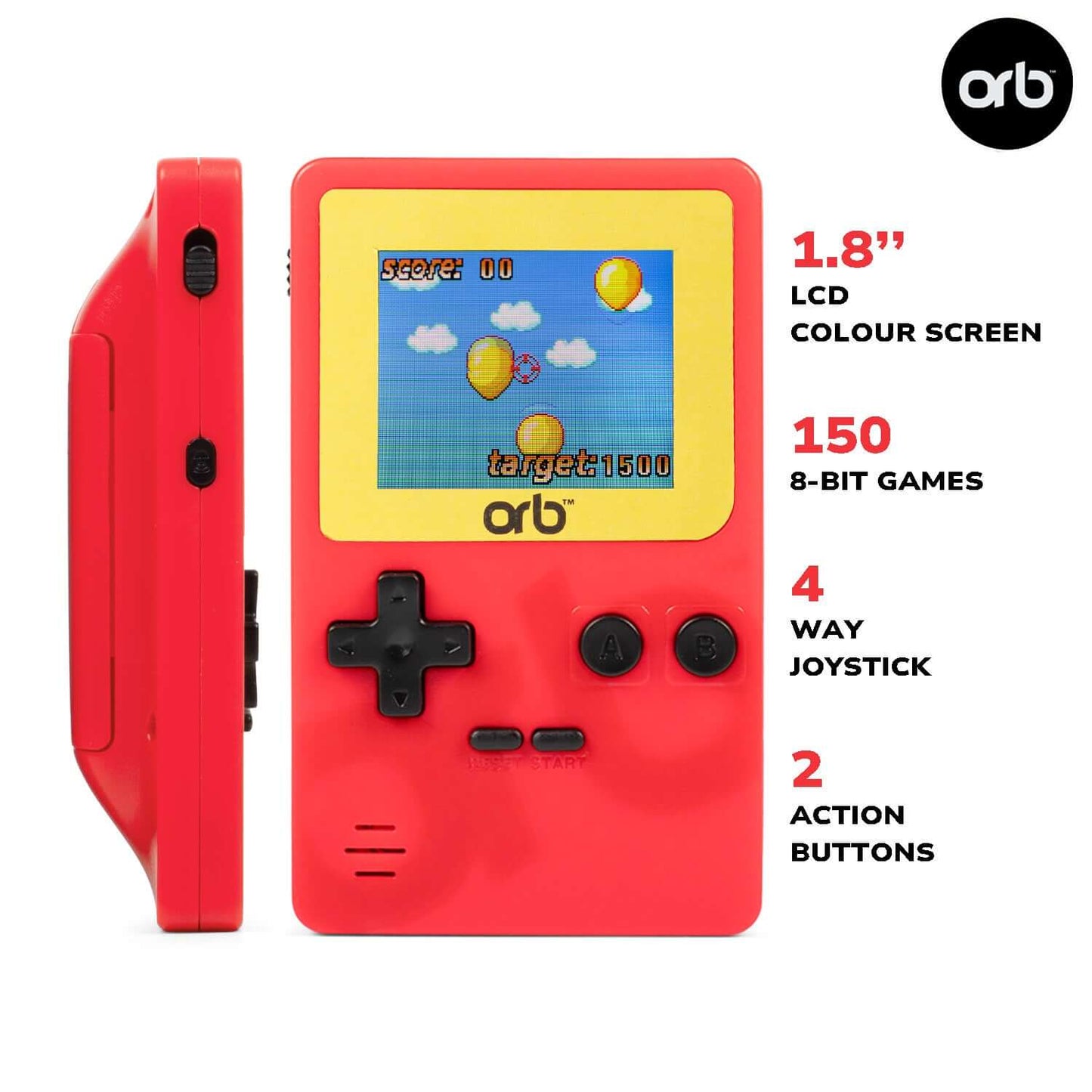 Orb: Retro Mini Handheld Games Console (150-in-1 Games)