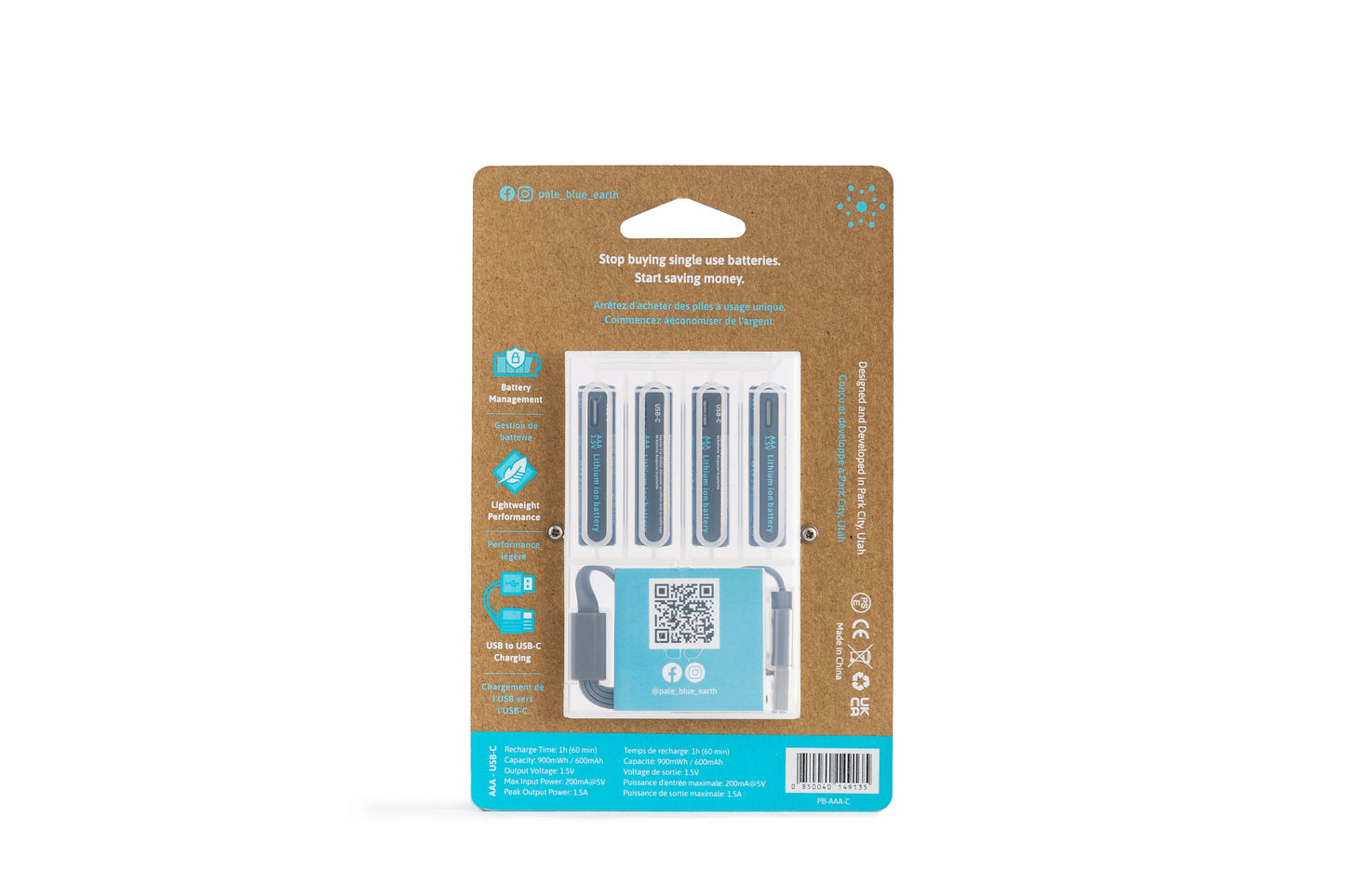 AAA USB-C Rechargeable Batteries by Paleblue