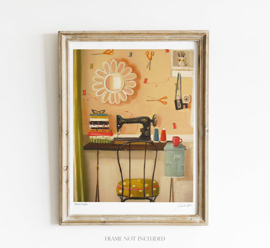 Janet Hill: Hipster Crafter Art Print